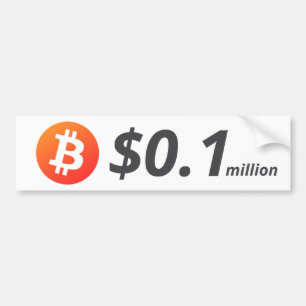 Adesivo Para Carro Bitmoney US$ 0,1 Milhão (US$ 100.000) Um Milhão