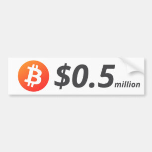 Adesivo Para Carro Bitmoney US$ 0,5 Milhão (US$ 500.000) 1 Milhão