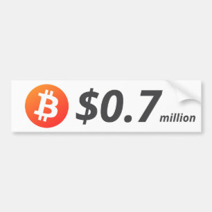 Adesivo Para Carro Bitmoney US$ 0,7 Milhões (US$ 700.000) Um Milhão