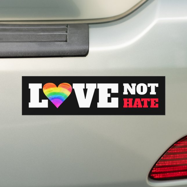 Adesivo Para Carro Black Love Not Odeia Rainbow Heart Graphic (No carro)