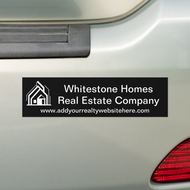 Adesivo Para Carro Black Real Estate Company Personalized Realtor (No carro)