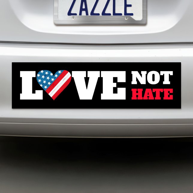 Adesivo Para Carro Black USA Flag Heart Love Not Hate Bold Rustic (Criador carregado)
