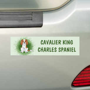 Adesivo Para Carro Blenheim Cavalier King Charles Spaniel Em Verde