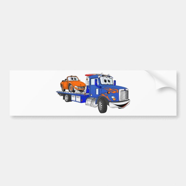 Adesivo Para Carro Blue Flatbed Tow Truck (Frente)
