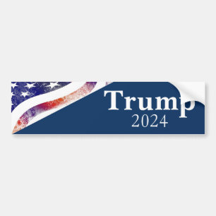 Adesivo Para Carro Blue Trump 2024 Faded American Flag Campaign