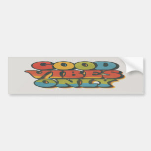 Adesivo Para Carro Boas Vibes Apenas Retro Texto de Onda Arco-Íris 70