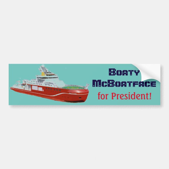 Adesivo Para Carro Boaty McBoatface para o presidente! (Frente)