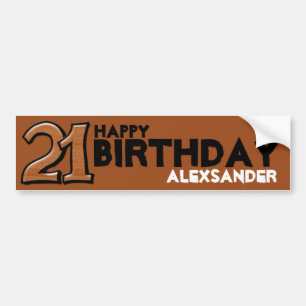 Adesivo Para Carro Bobo número 21 chocolate Aniversário longa Adesi
