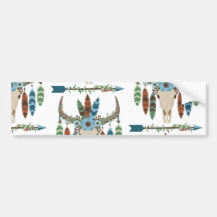 Adesivo Para Carro Bohemian Feather Dreamcatcher Blue Antler Arrow