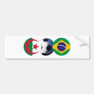 Adesivo Para Carro Bola de Futebol Argélia e Brasil Bandeiras do MUS