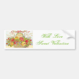 Adesivo Para Carro Bonita Namorados Vintage, Dovs & Rosa Basket