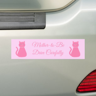 Adesivo Para Carro Bonito Gata De Bebê Rosa, Grávida, Personalizada