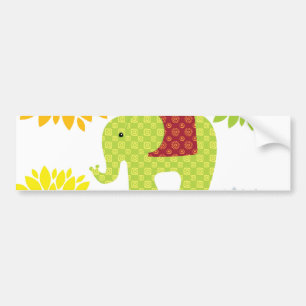 Adesivo Para Carro Bonito potência de sopro de elefante hippie color