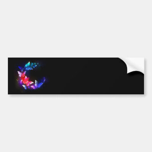 Adesivo Para Carro Borboletas Neon Night brilhantes sobre fundo preto