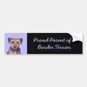 Adesivo Para Carro Border Terrier Painting - Cute Original Dog Art