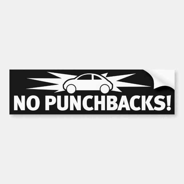 Adesivo Para Carro Branco de Punchbuggy - nenhum Punchbacks! (Frente)