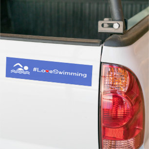 Adesivo Para Carro Branco nadador do amor no azul