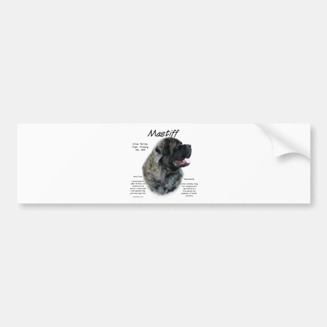 Adesivo Para Carro Brindle Fluffy Mastiff Histórico (Frente)
