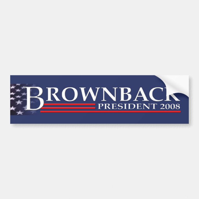 Adesivo Para Carro BROWNBACK PARA o PRESIDENTE autocolante no vidro (Frente)