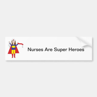 Adesivo Para Carro Brunette Enfermeira Super Hero Bumper Sticker