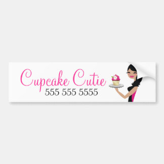 Adesivo Para Carro Brunette ondulado de Cutie do cupcake de 311