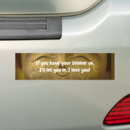 Adesivo Para Carro Buda Feliz Se Você Usar o Pisca Eu Te Amo 