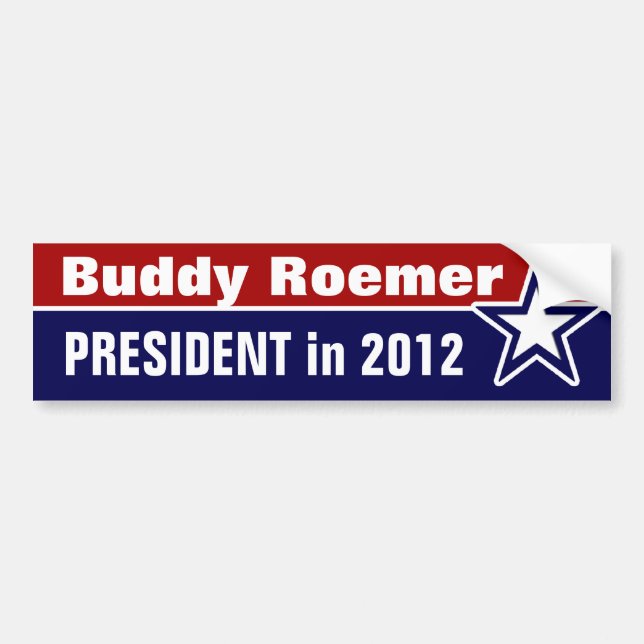 Adesivo Para Carro Buddy Roemer para Presidente em 2012 (Frente)