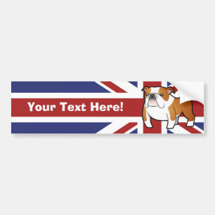 Adesivo Para Carro Buldogue do inglês dos desenhos animados de Union