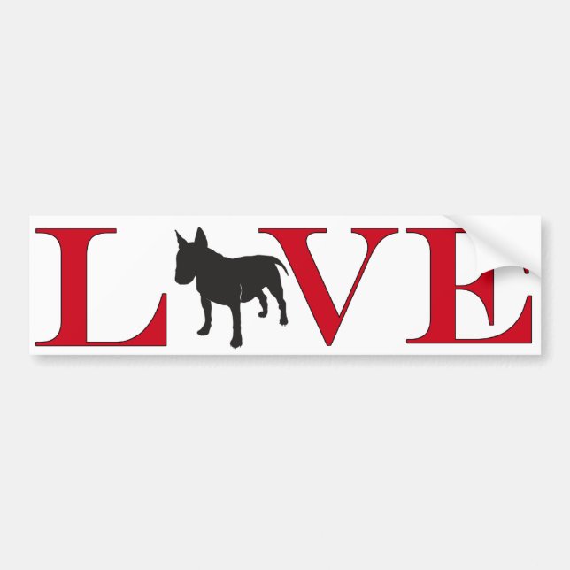 Adesivo Para Carro Bull Terrier Lover Bumpersticker (Frente)
