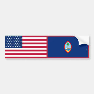 Adesivo Para Carro Bumper Sticker Americano e Guam