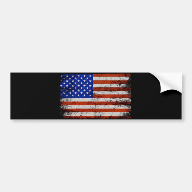 Adesivo Para Carro Bumper Sticker clássico de Bandeira Americana (Frente)