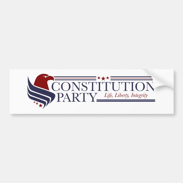 Adesivo Para Carro Bumper Sticker, Constitution Party (Frente)