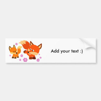 Adesivo Para Carro Bumper-Sticker De Cartoon De Raposa
