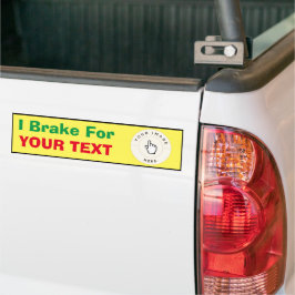 Adesivo Para Carro Bumper Sticker - I Brake For (o seu texto) Custom 