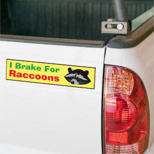 Adesivo Para Carro Bumper Sticker - I Brake For Raccoons