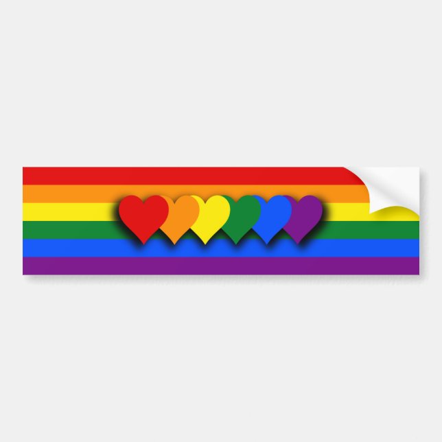 Adesivo Para Carro Bumper Sticker LGBT flag (Frente)