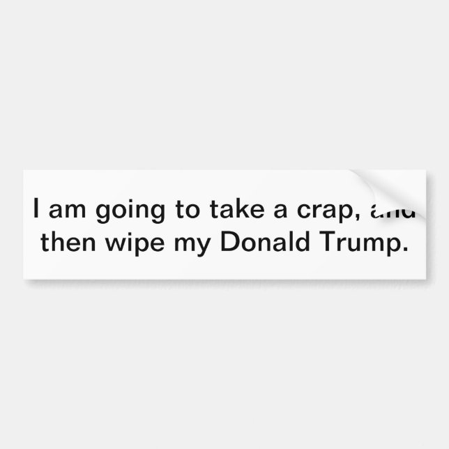 Adesivo Para Carro Bumper Sticker limpe meu Donald Trump (Frente)