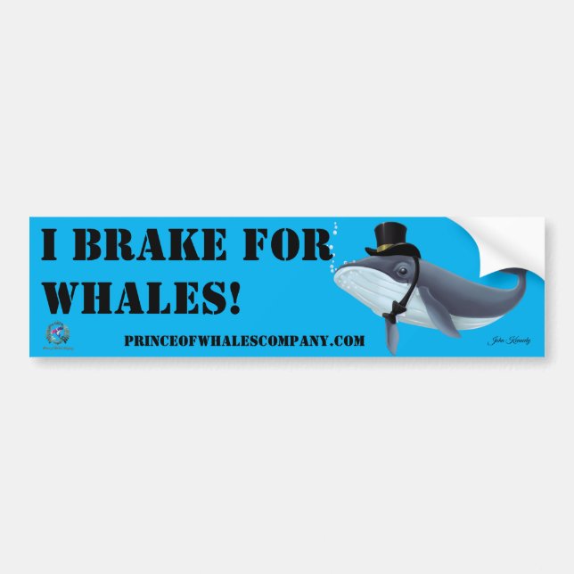 Adesivo Para Carro Bumper Sticker Lord Rippletail I Brake For Whales (Frente)
