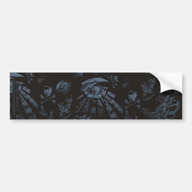 Adesivo Para Carro Bumper Sticker Masonic Fantasy Blue (Frente)