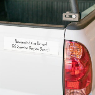 Adesivo Para Carro Bumper Sticker Neverhead the Driver K9 Dog