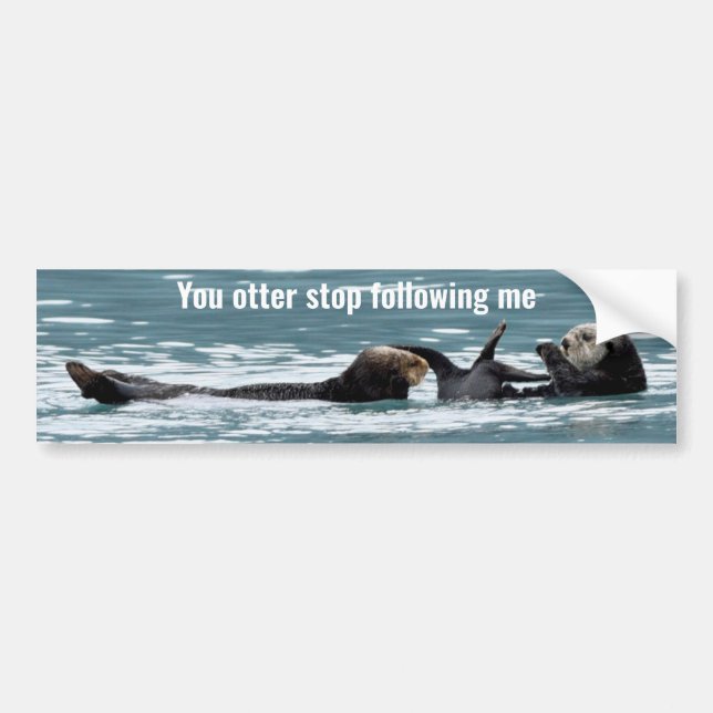 Adesivo Para Carro Bumper Sticker of otters (Frente)