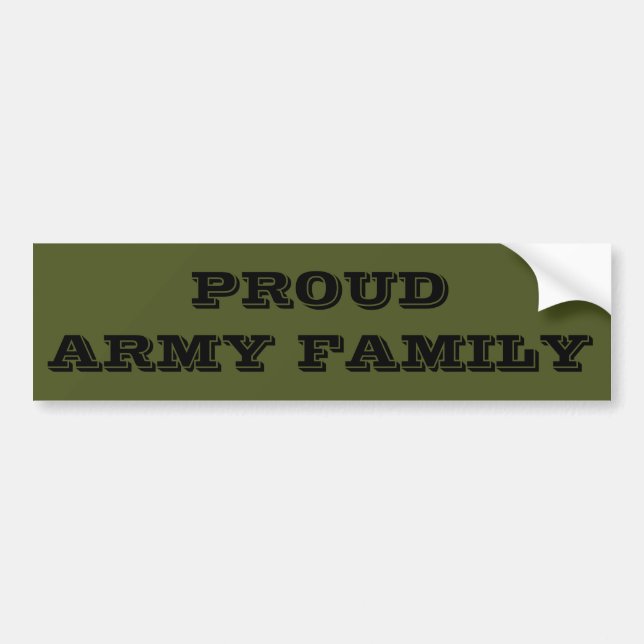 Adesivo Para Carro Bumper Sticker Proud Army Family (Frente)