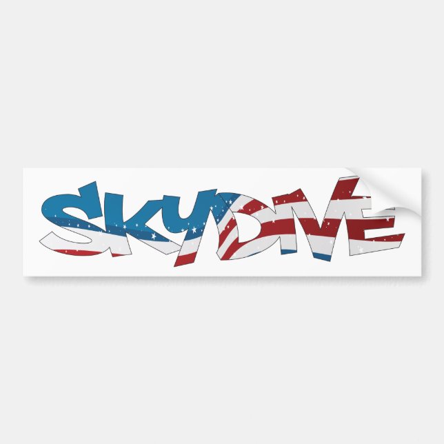 ADESIVO PARA CARRO BUMPER STICKER SKYDIVE EUA (Frente)