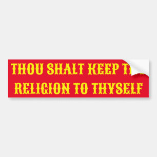 Adesivo Para Carro Bumper Sticker, sobre a LIBERDADE RELIGIOSA