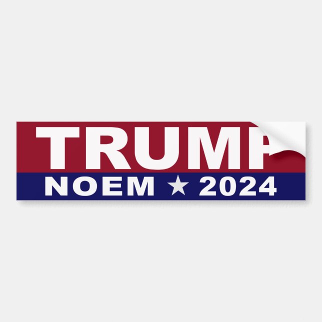 Adesivo Para Carro Bumper Sticker Trump Noem 2024 (Frente)