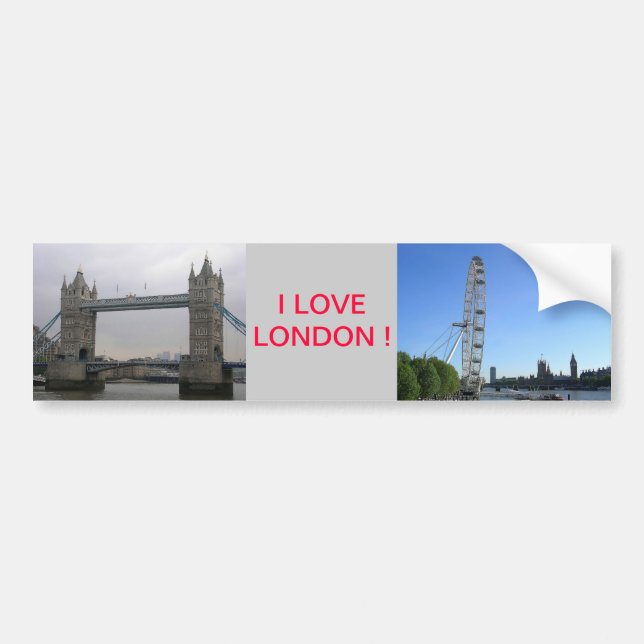 Adesivo Para Carro Bumper Sticker with London Eye Ferris Wheel (Frente)