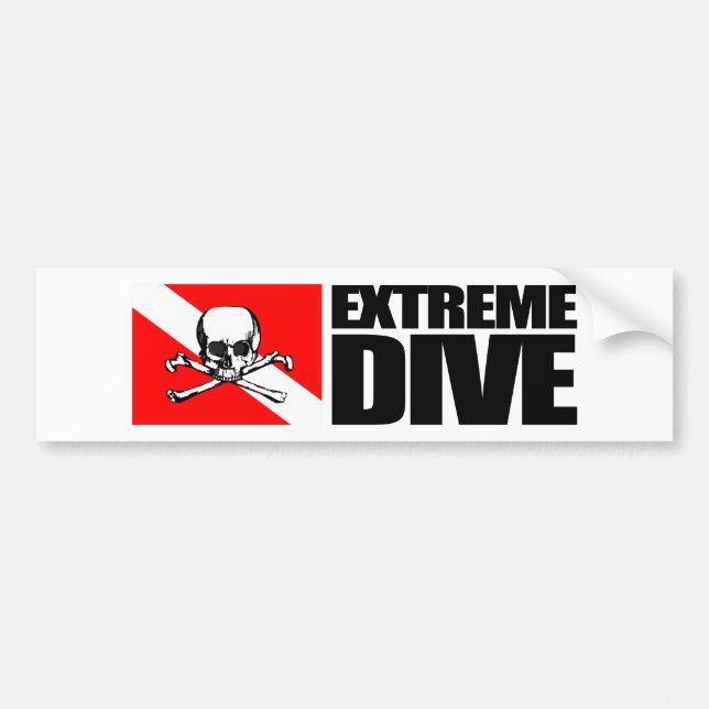 Adesivo Para Carro Bumpersticker Extreme Dive (Crânio) (Frente)