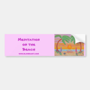 Adesivo Para Carro Bumpersticker - Meditação na praia