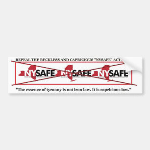 Adesivo Para Carro Bumpersticker SEGURO do ATO da revogação NY