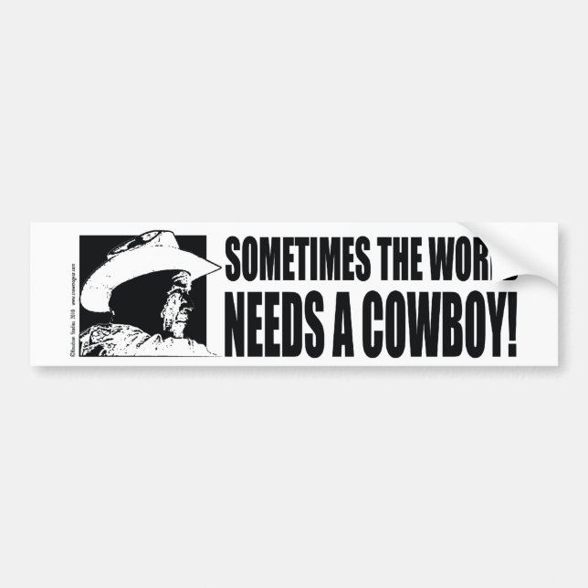 Adesivo Para Carro BUSH-Cap-Cowboy-Branco (Frente)